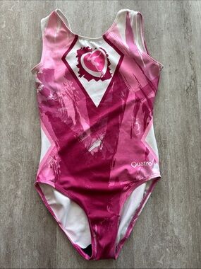 Pink Invitational gymnastics leotard